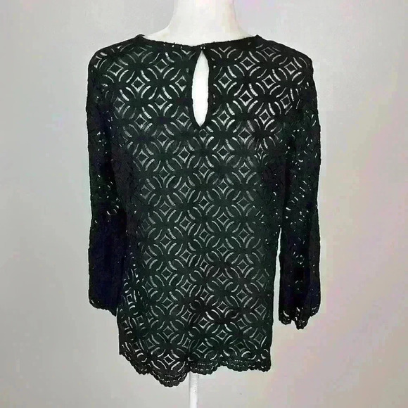 H&M Black See-Through Blouse Size Large - Picture 4 of 7